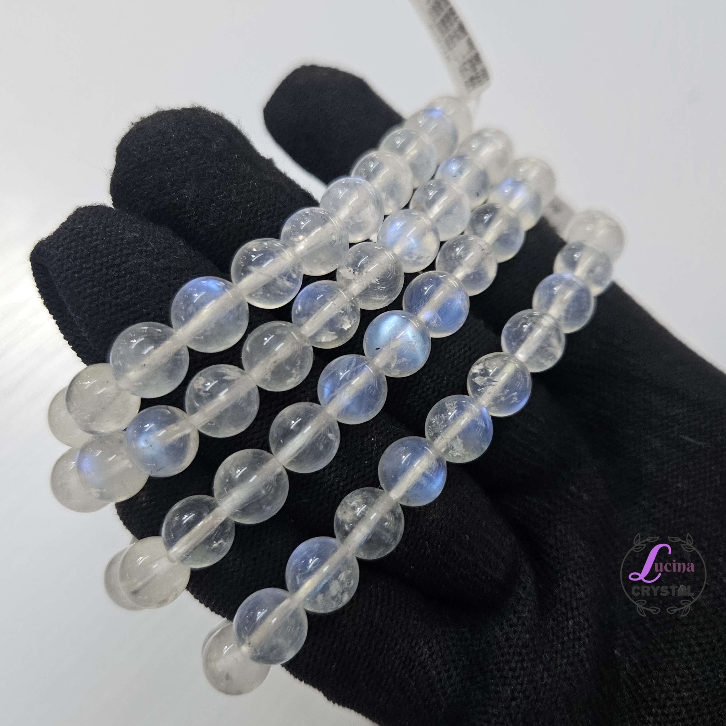 (Co#v3718)8mm+藍光月亮石手串手鏈/Moonstone Bracelet