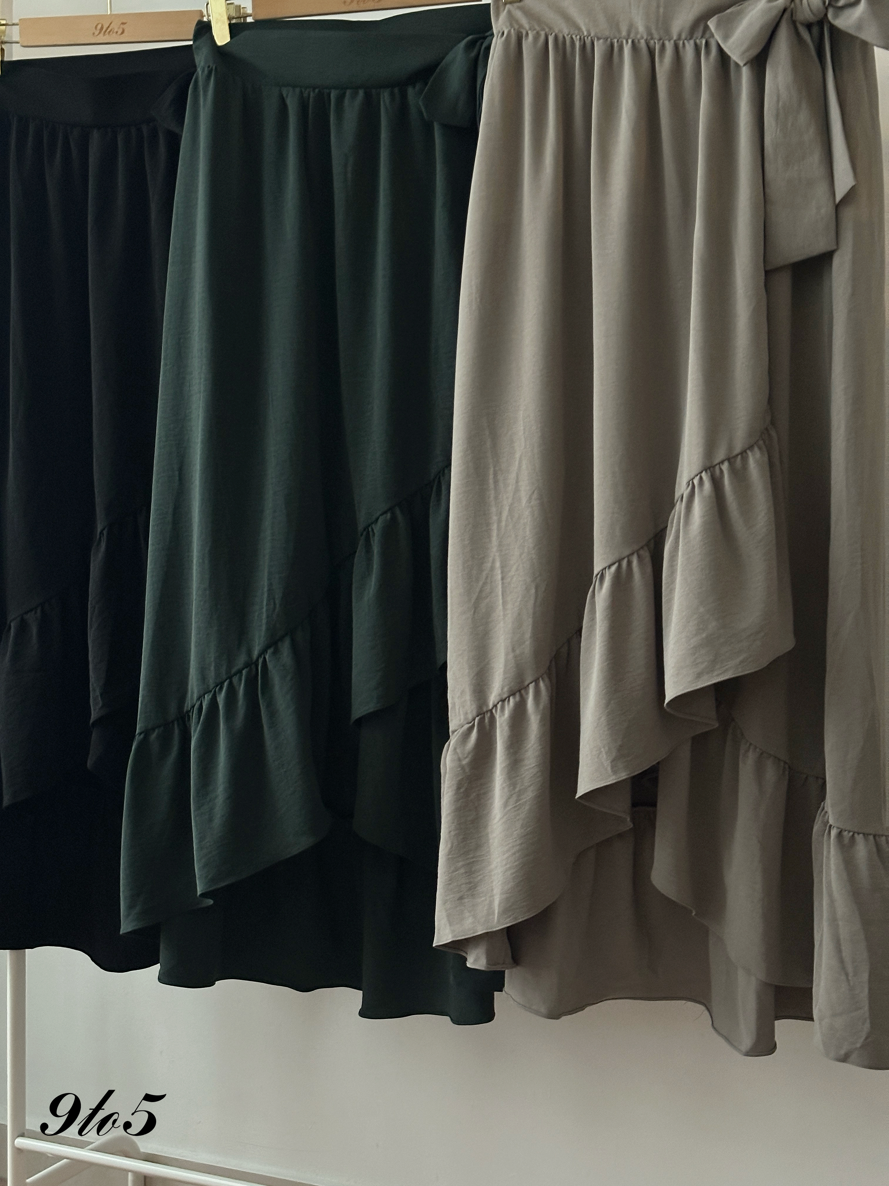 S2007 Ruffle Wrap Skirt - 3 Colors 