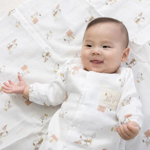 🇯🇵預訂 日本直送🇯🇵Snoopy史努比滿印純棉雙層棉紗包巾襁褓