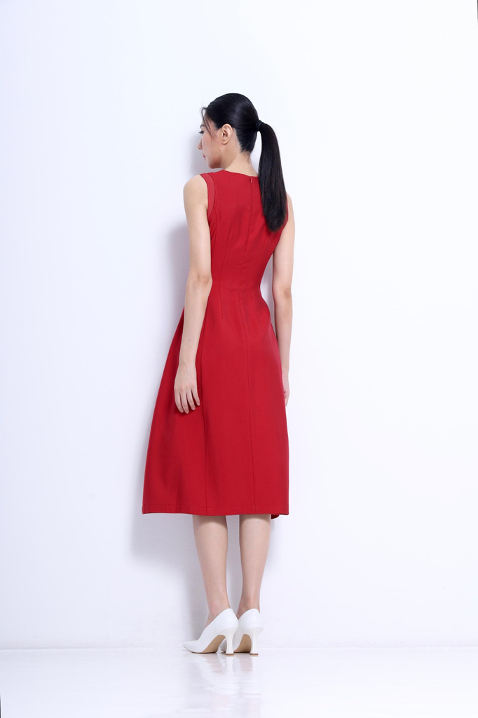 CD2159 Classic Fit & Flare Midi Dress