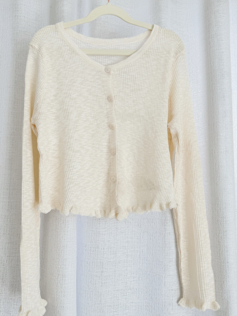 夏日简约木耳边薄外套