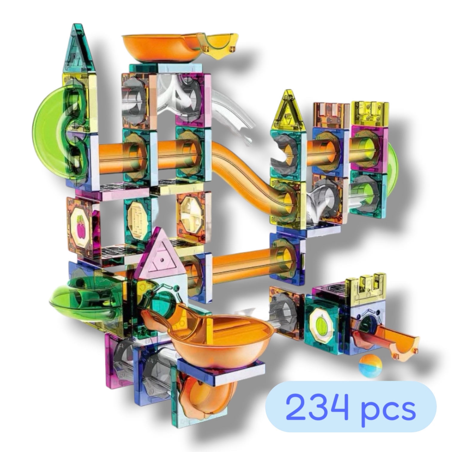 (F0505) 七彩磁性管道特大盒裝（234pcs)Magic Magnetic blocks 