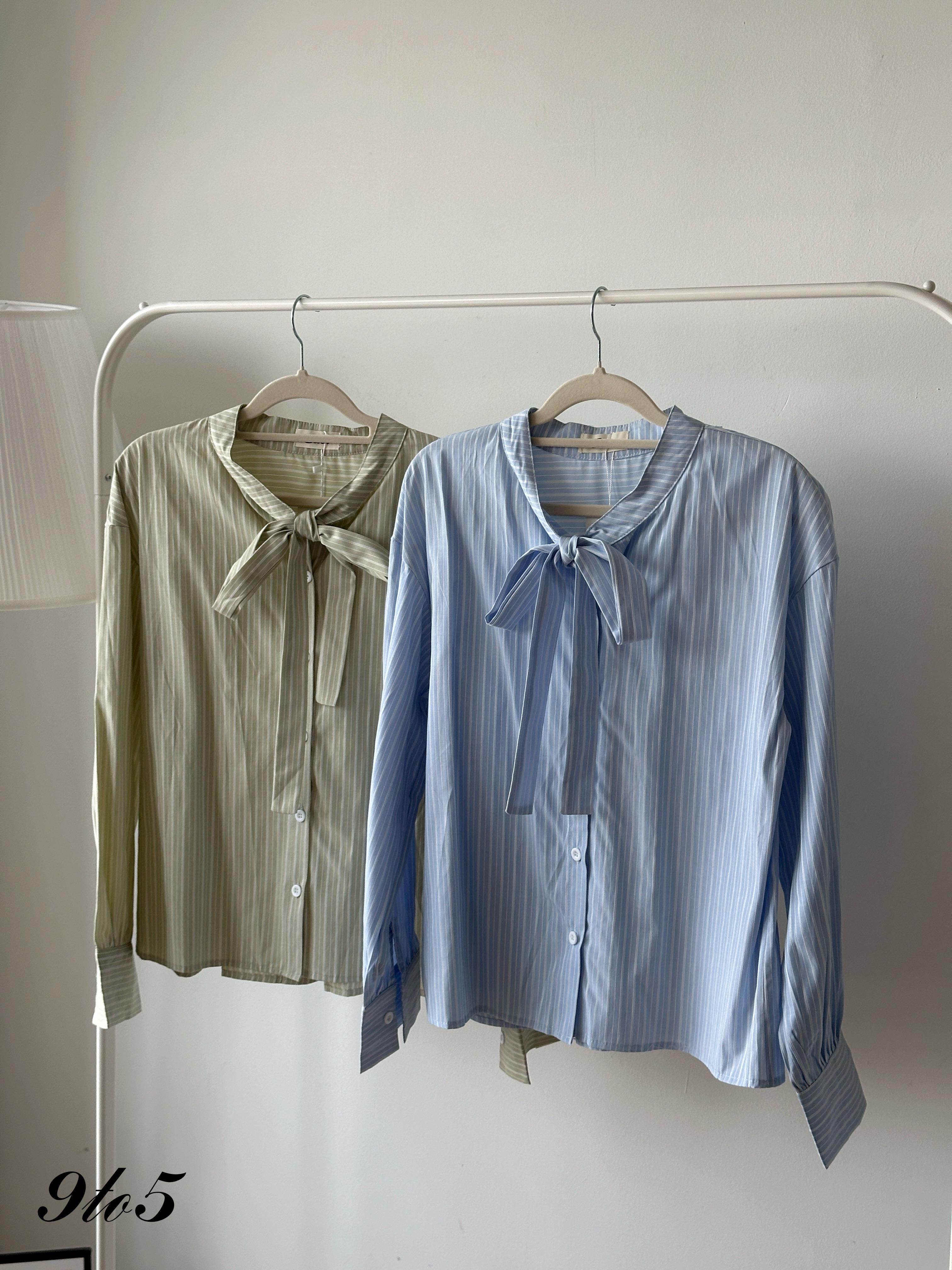 T4247 Bow-tie Stripe Shirt - 4 Colors 