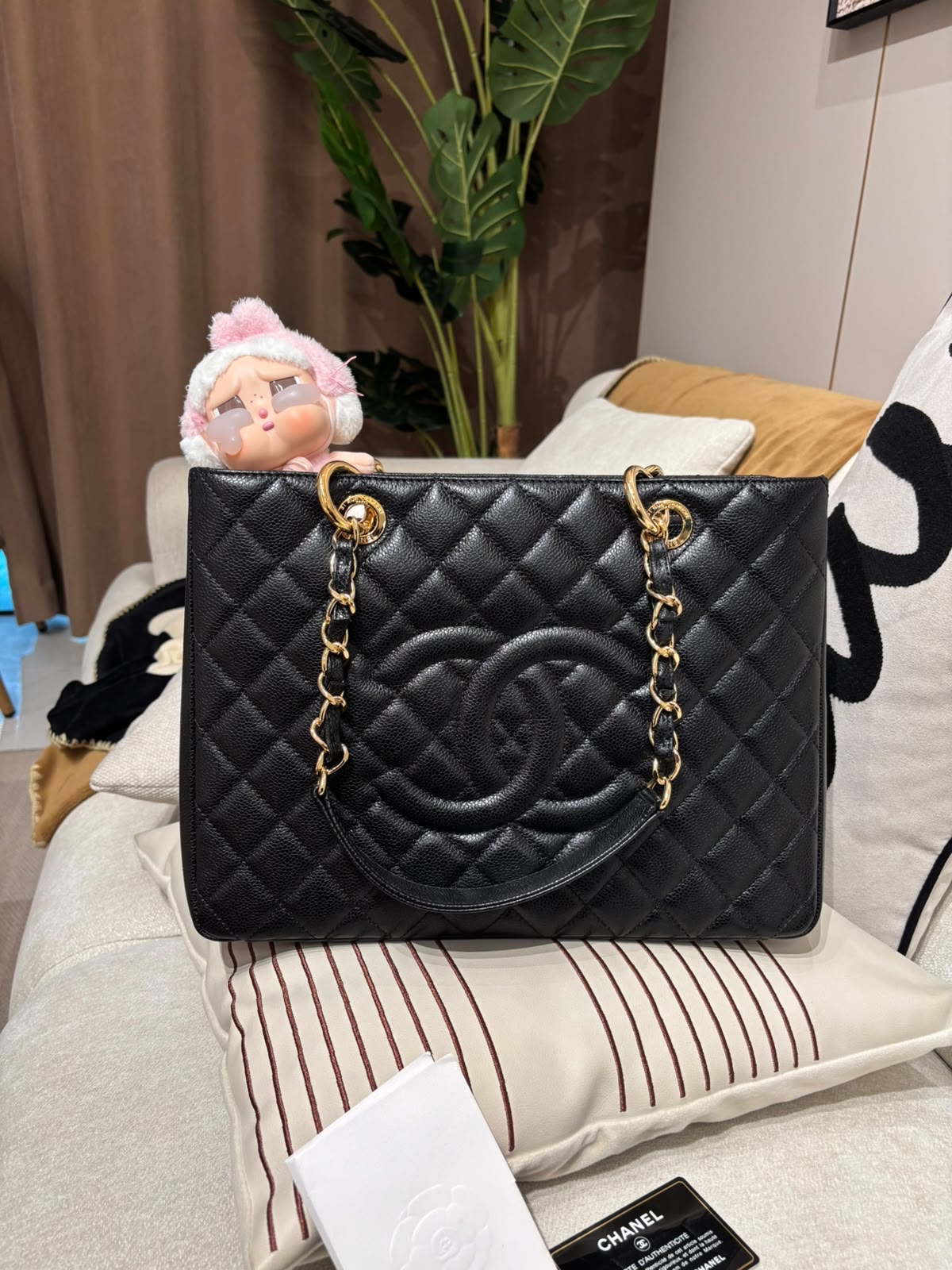 未使用品 Chanel GST Tote Bag 黑色荔枝牛皮金鏈 100%Authentic, unused未使用品 ✅收據✅20card✅Dust bag✅Box