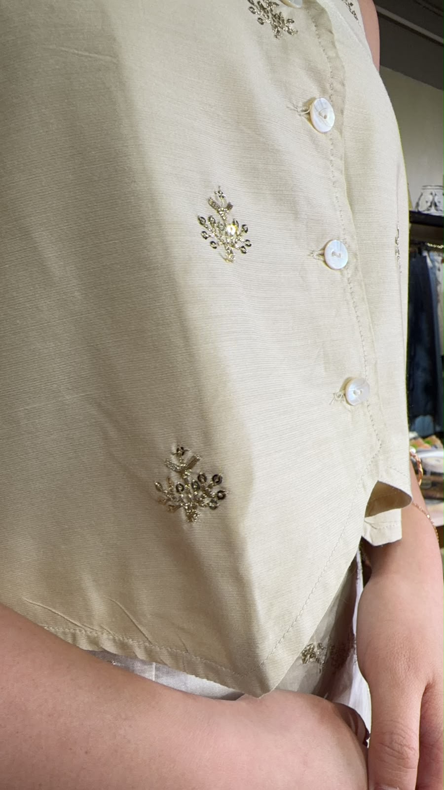 3155 Champagne 2 way Top 17"