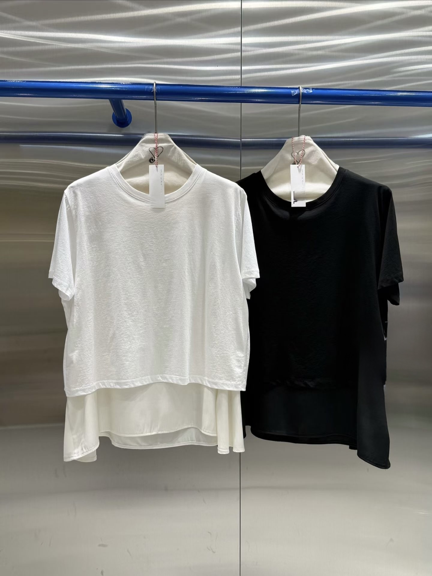 假2 件拼料薄Top