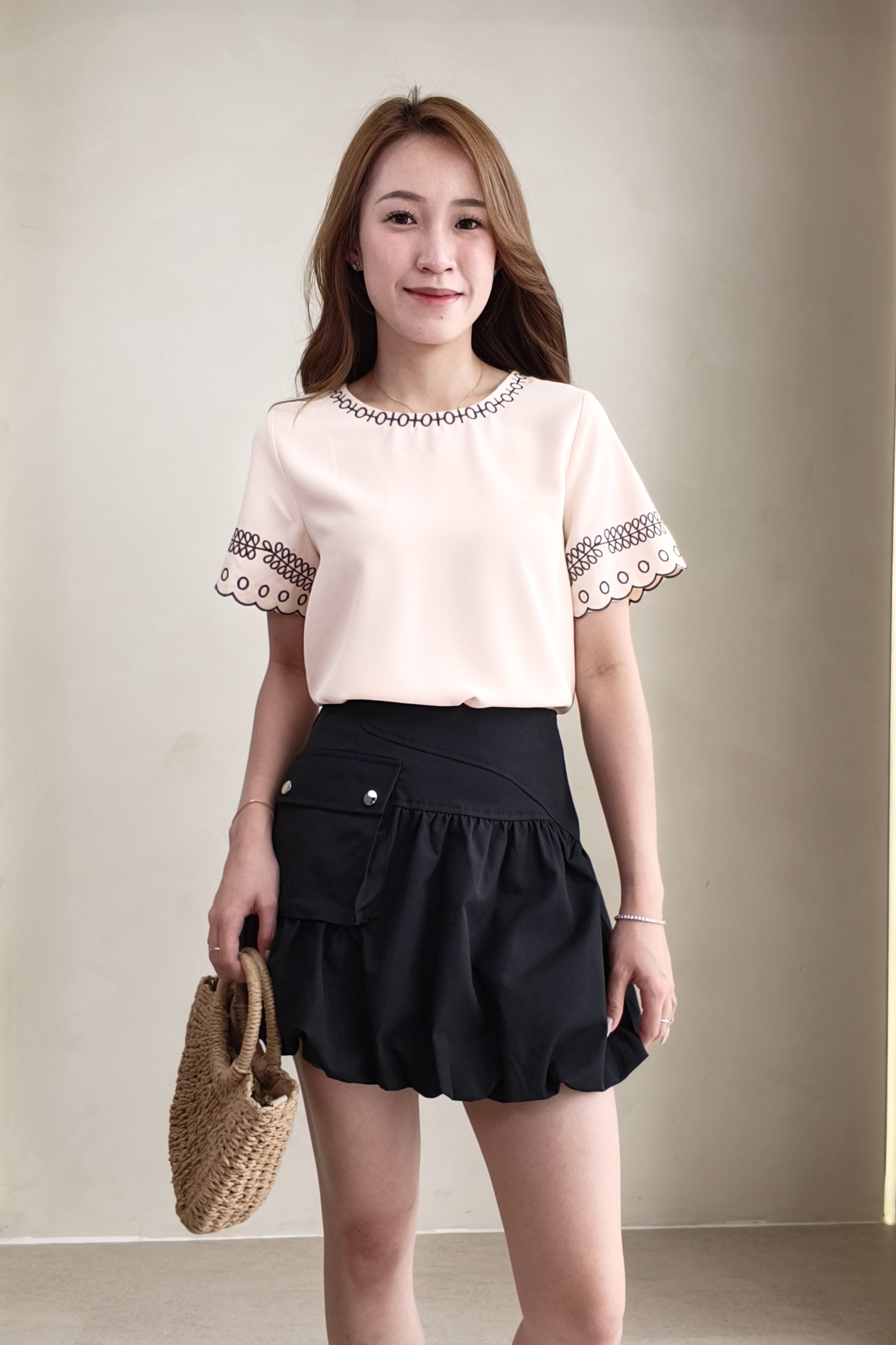 26662 Scallop Embroidered Blouse