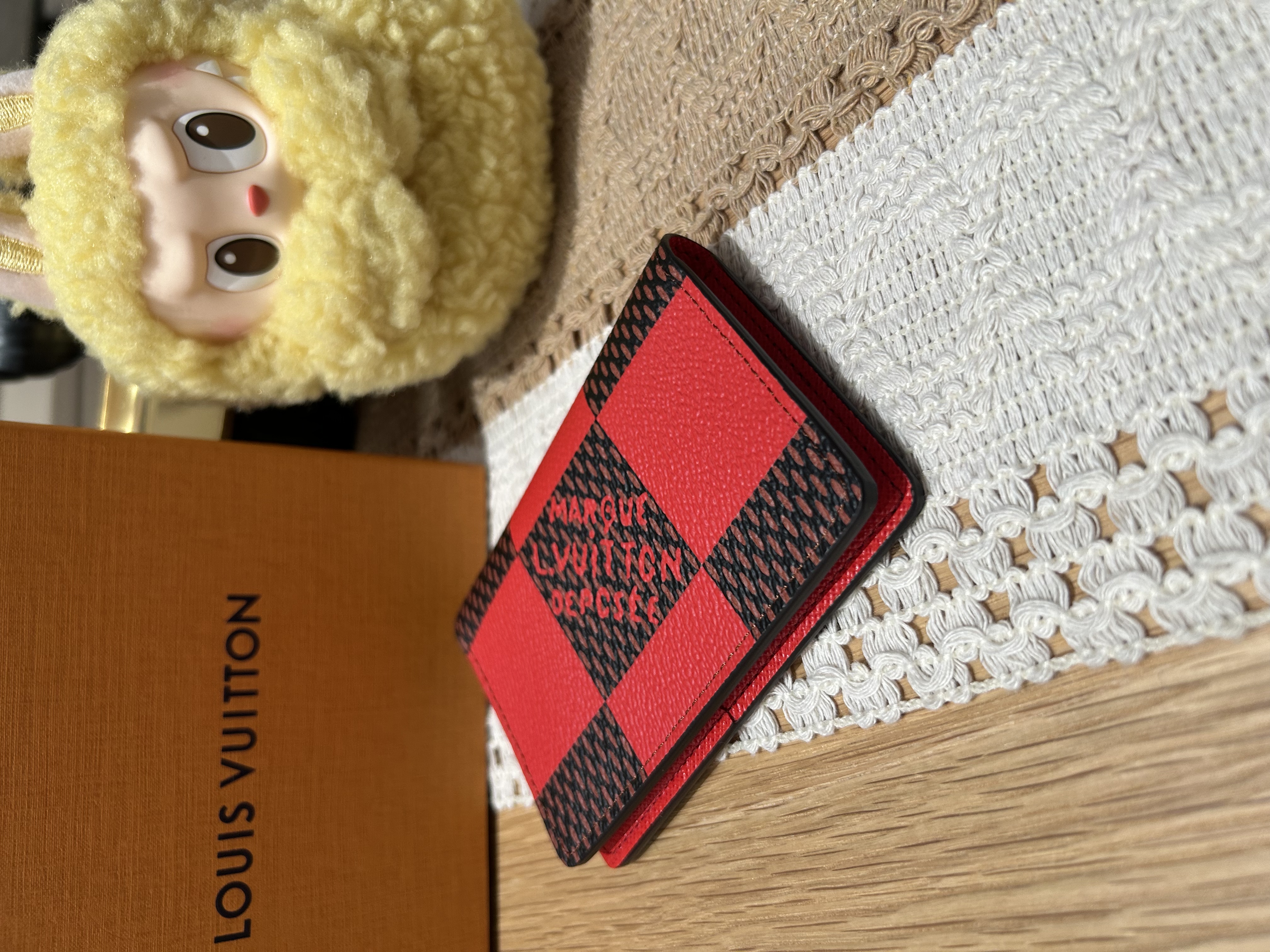 未使用品 LV Pocket Organizer Damier Pop "Rouge" Card holder N40614 100%Authentic, 未使用品 ✅Box