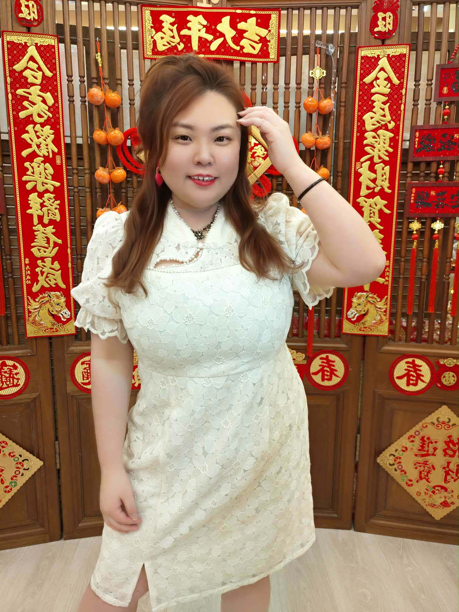 NFA07 BE#281981 蕾丝新中式设计连衣裙