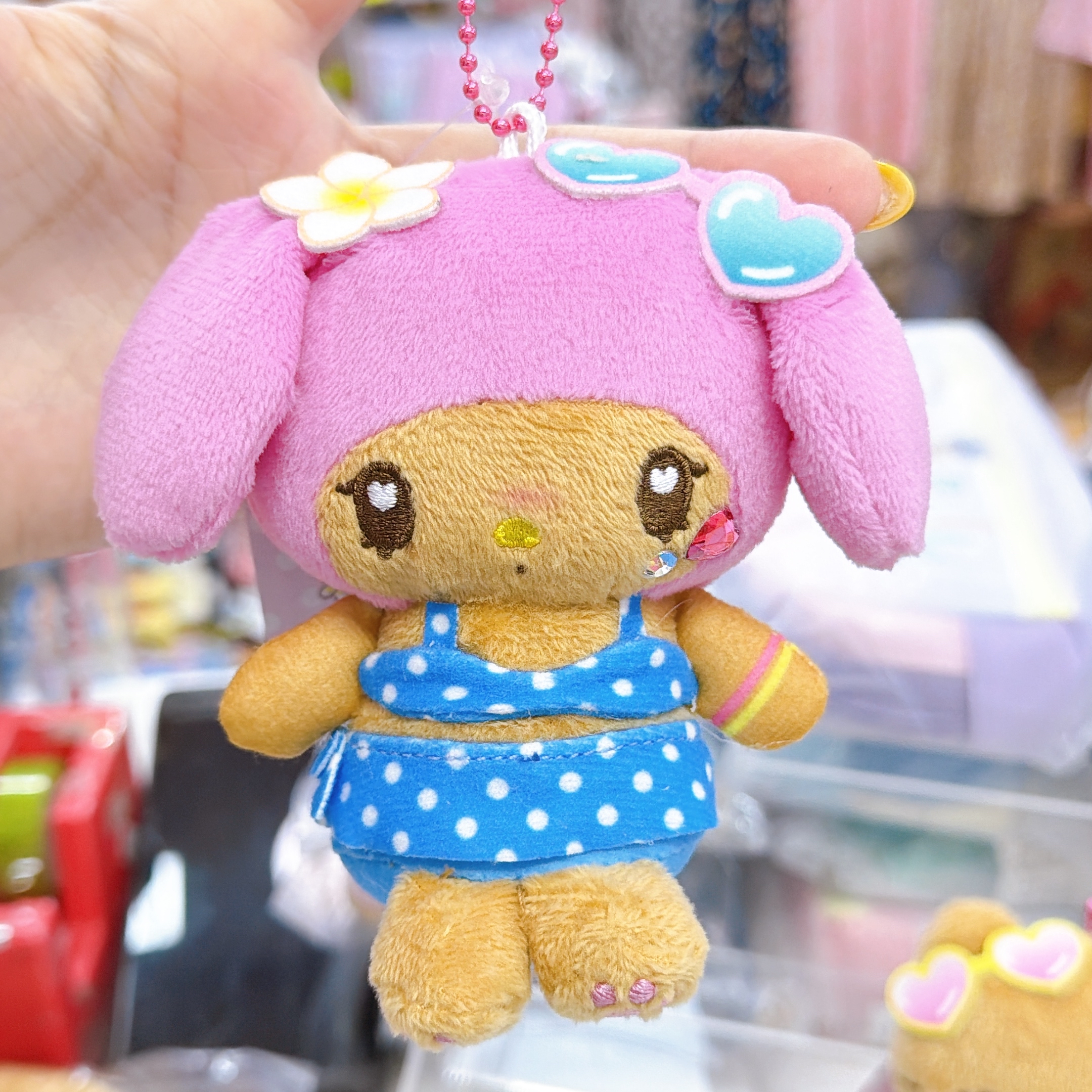 日本直送Sanrio 夏天黑皮泳裝系列 公仔掛飾
