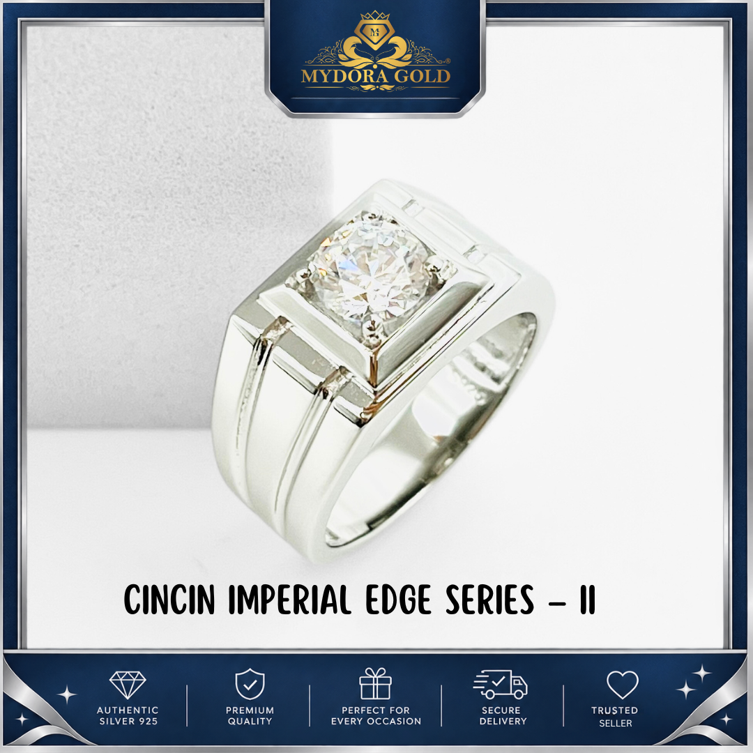 MYDORA 925 Silver Ring - Cincin Imperial Edge Collection