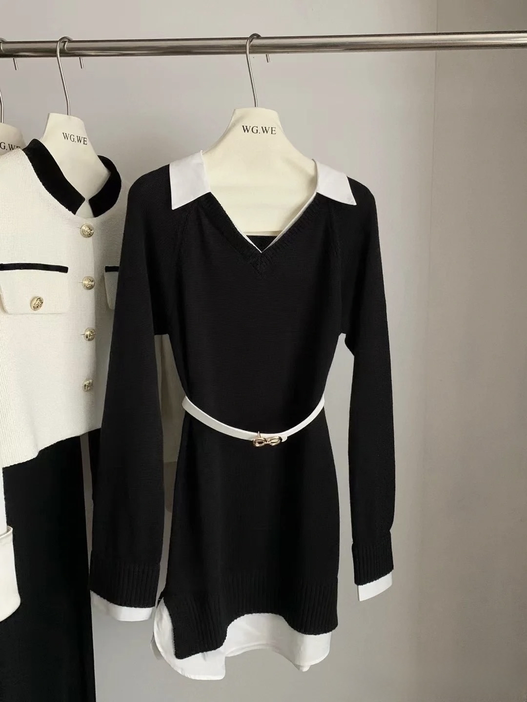 D10010欧美假两件裙