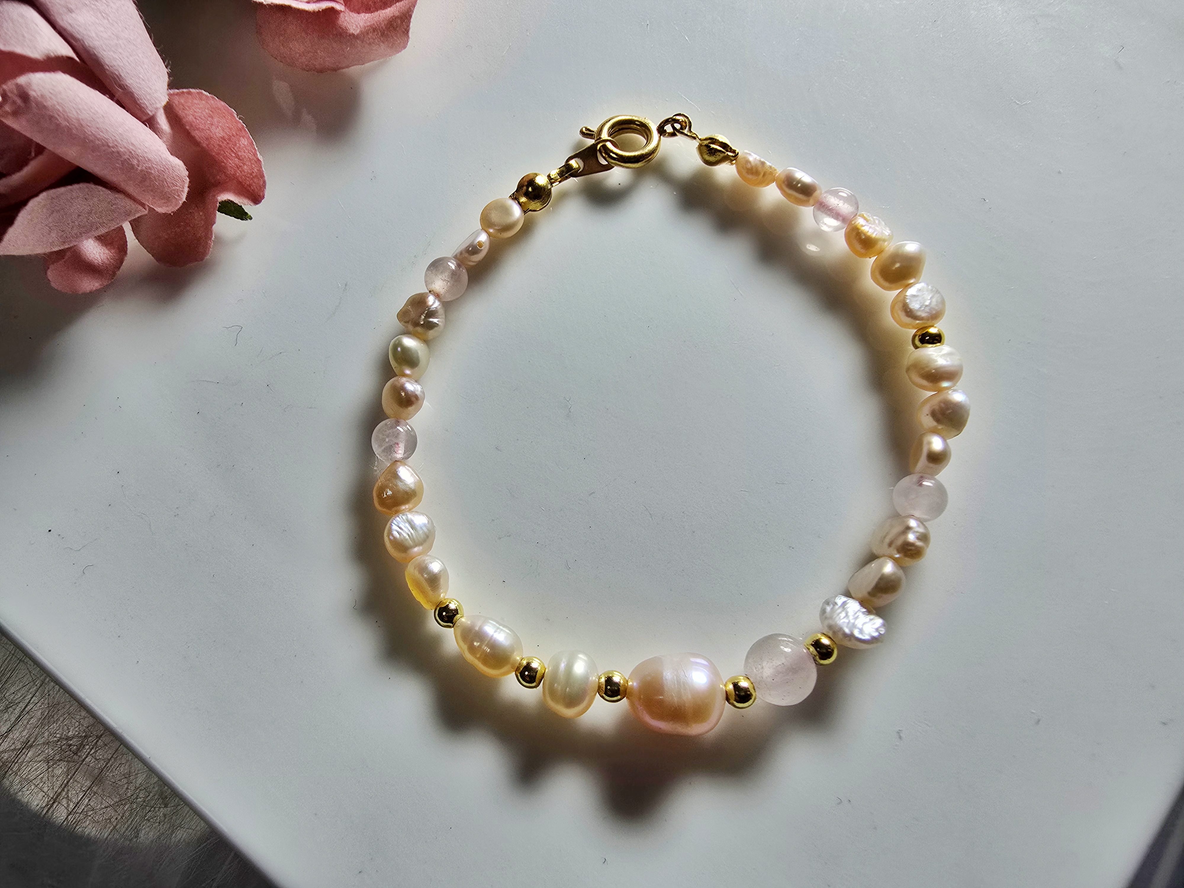 FWP0125-16  天然珍珠粉晶復古手鏈