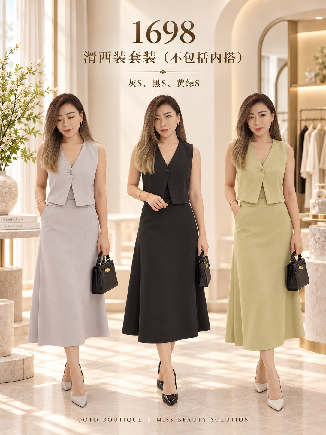 1698 Premium Design Long Dress Set