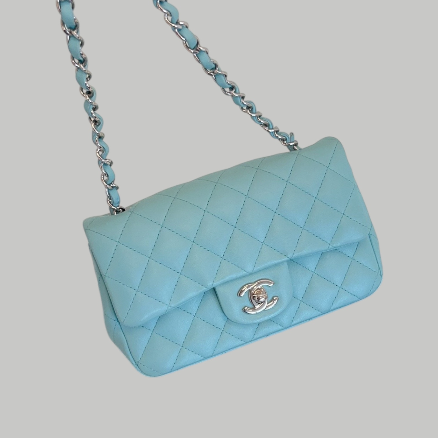 Chanel Lambskin 20cm 銀扣