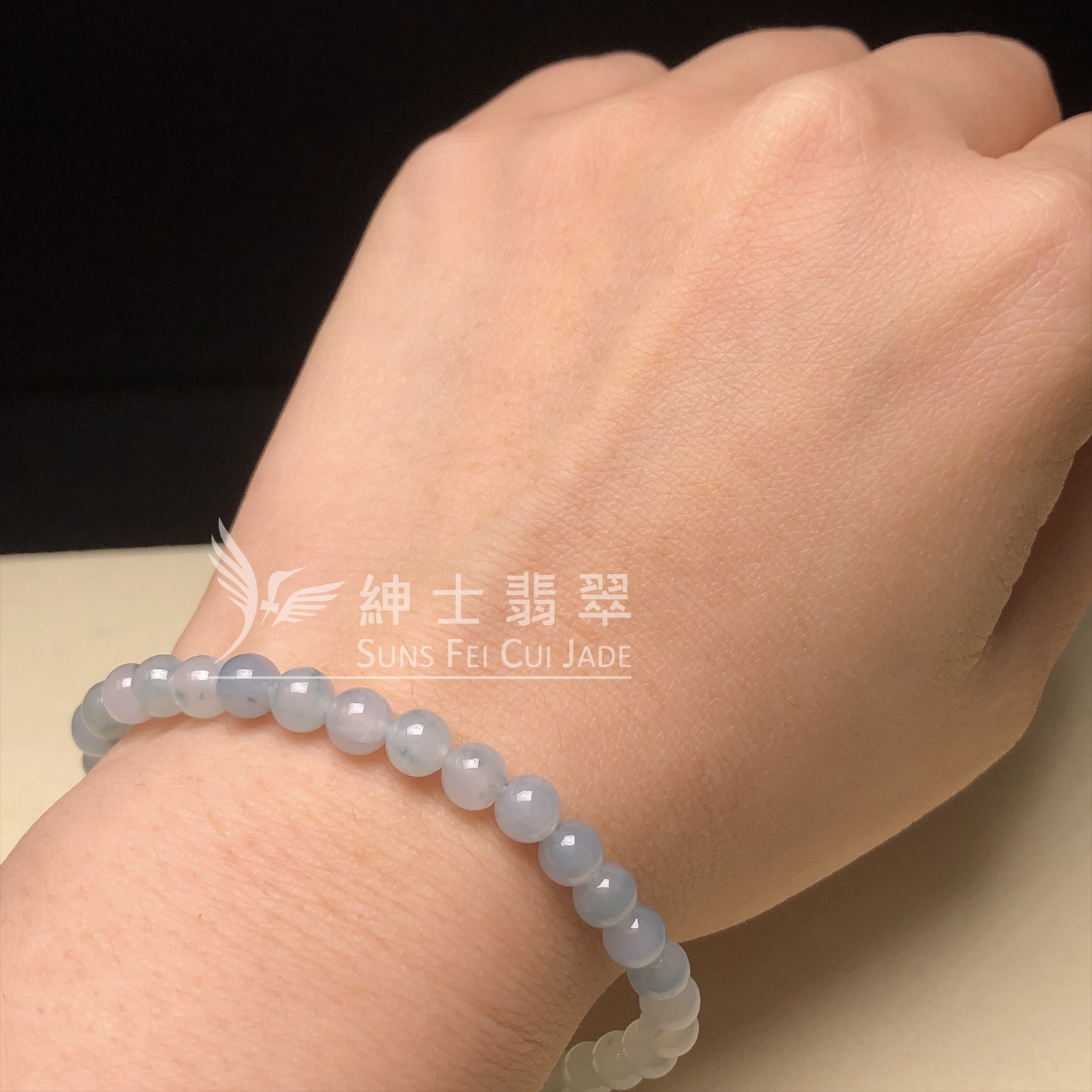 冰飄藍花手串  MS00179