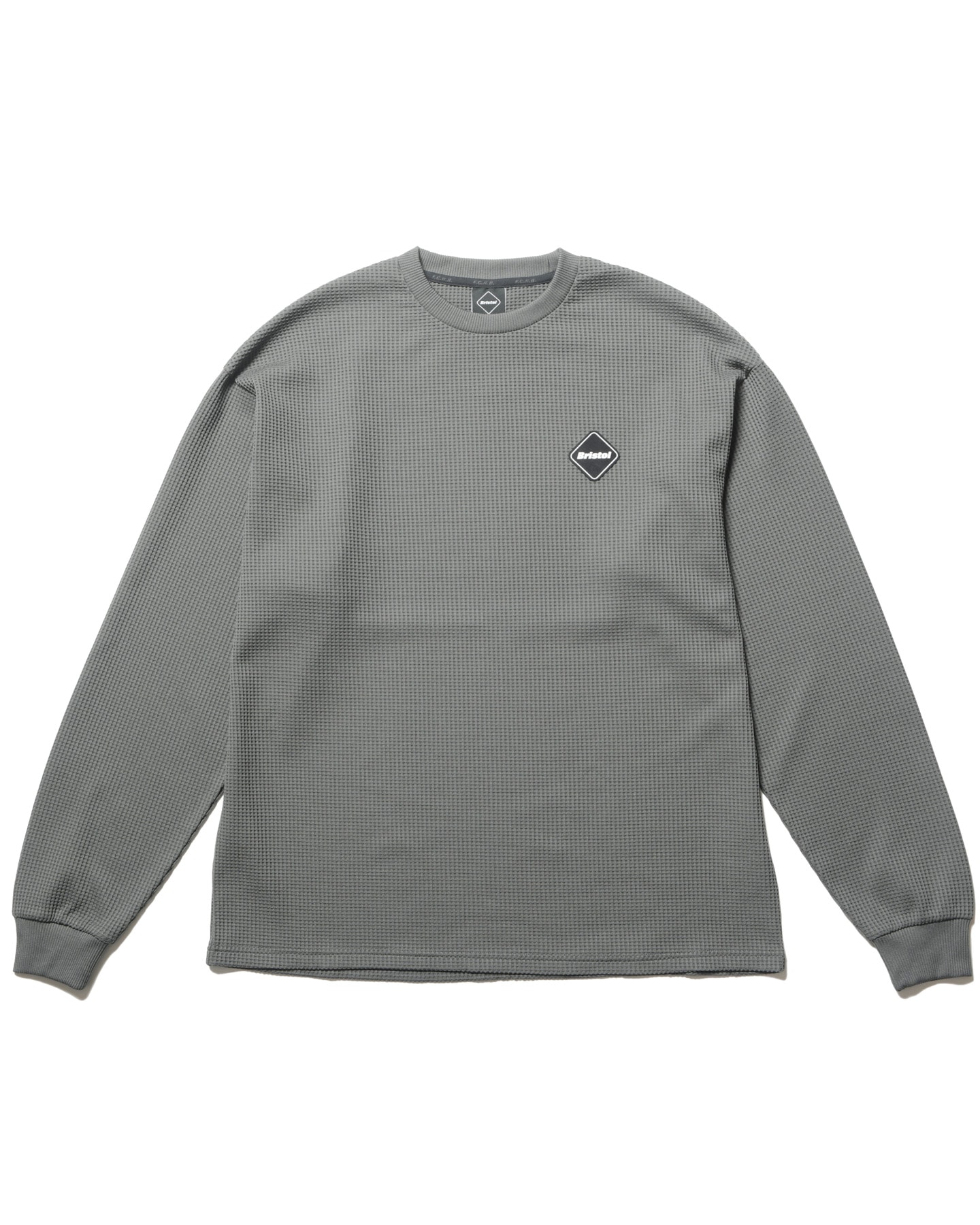 FCRB 2024 SS TECH WAFFLE TEAM CREWNECK TOP / GRAY (FCRB-240037