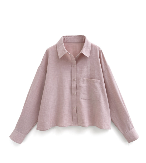 麻質感襯衫 [fo2115]