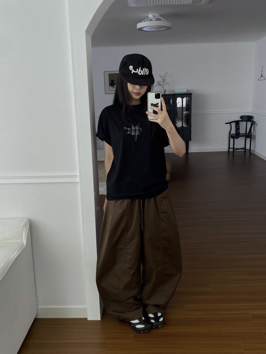 Plaid Star Patchwork Oversized Tee