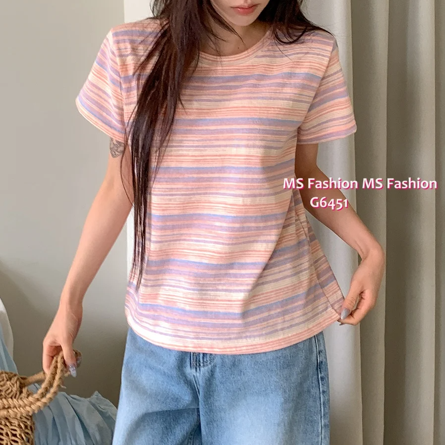 G6451 靚色橫間top