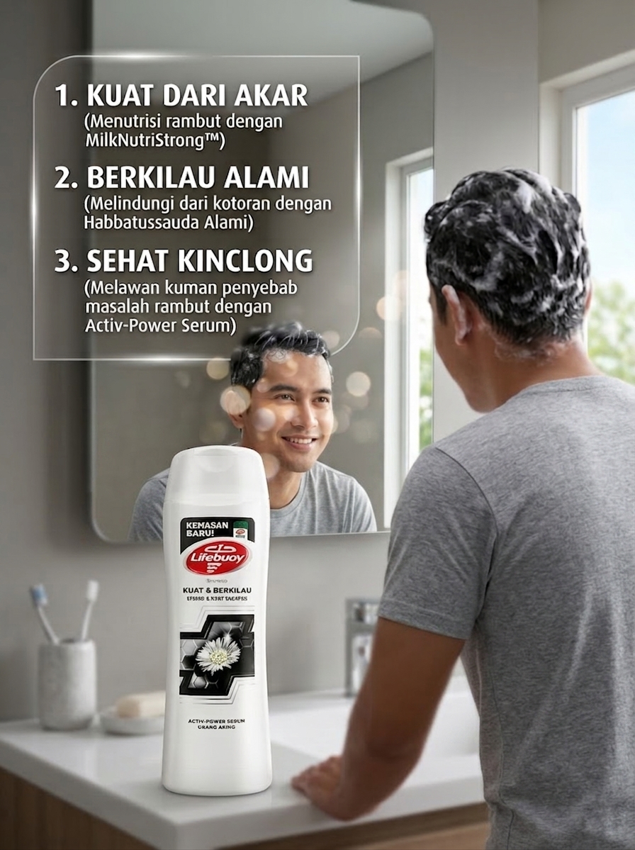 KUAT DAN BERKILAU - Lifebuoy Shampoo 170ml / 340ml
