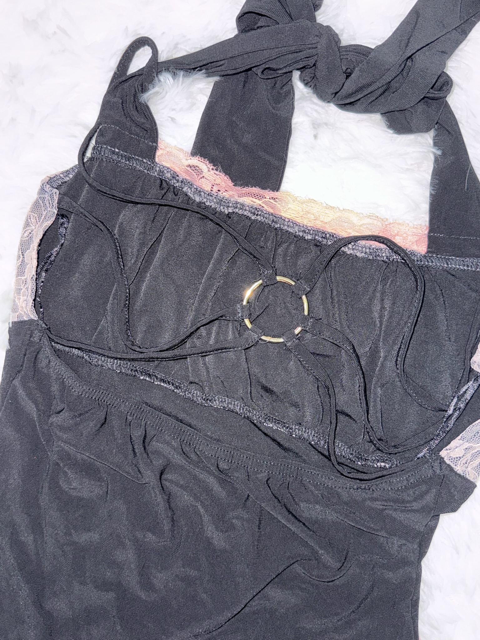 Y2K Black and Pink Gothic Lolita Ruffle Dress