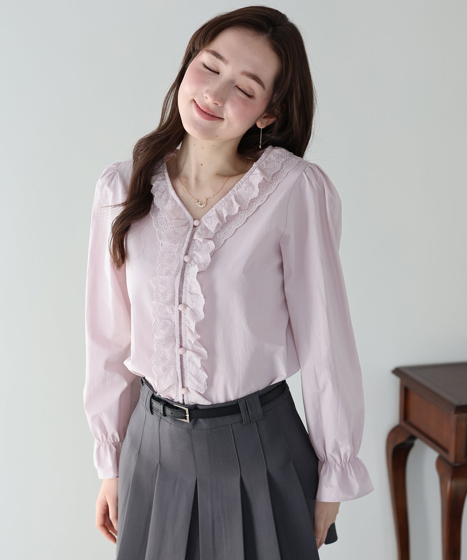 <JP> Spring Ruffles Lace Blouse* 3色入 <預購>