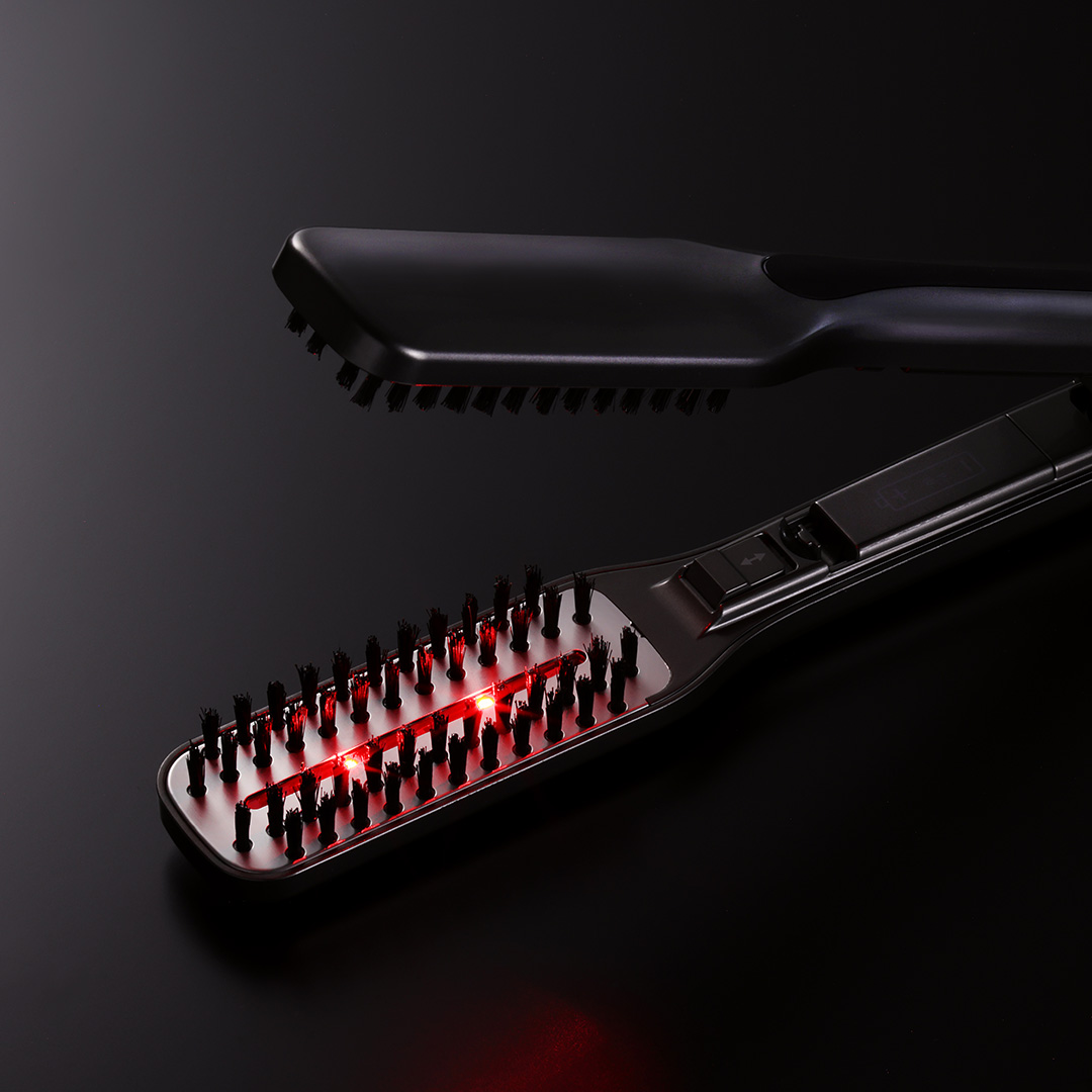 日本 CREATE ION MEISTER LED TWIN BRUSH 專業雙頭紅外線LED夾梳