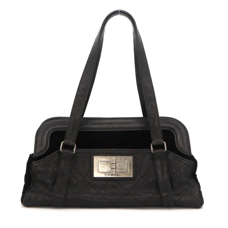 Chanel 2.55 Caviar Mademoiselle Lock Bowling Bag