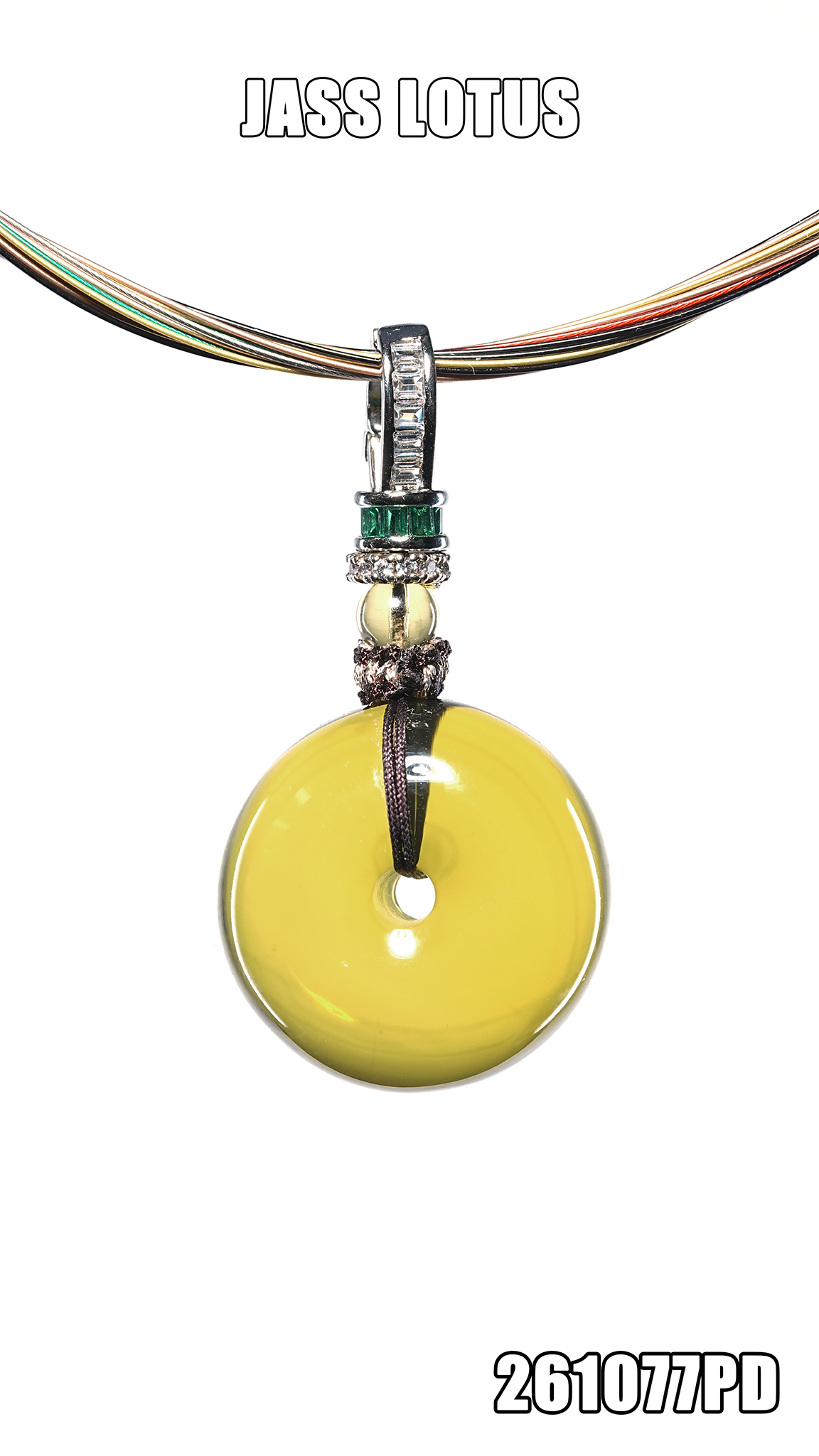 緬甸天然琥珀淨水綠茶珀平安扣吊墜