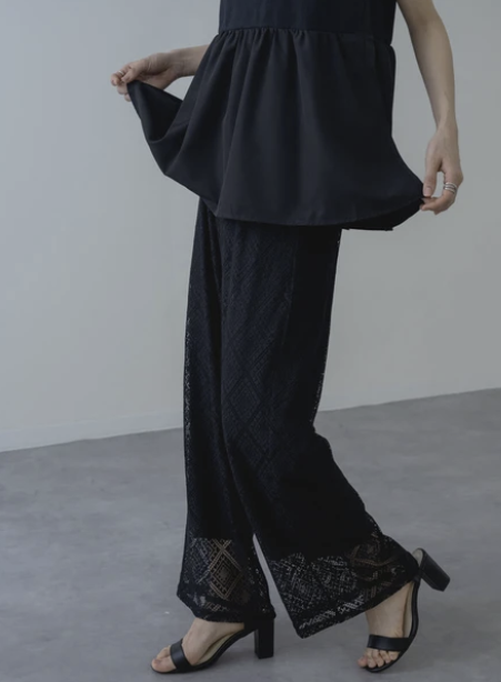 蕾絲休閒褲 - 2026 流行穿搭  蕾絲休閒褲 時尚穿搭 優雅日常 柔軟舒適 獨特設計 成人休閒 易於配搭 日本直送   #JP-I-260035