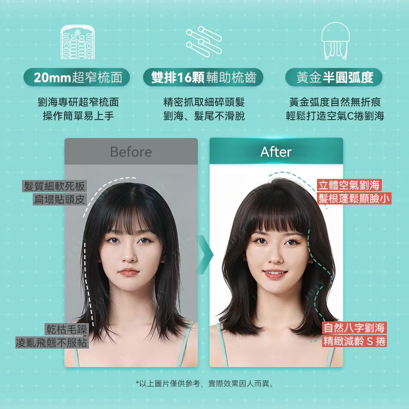 JUJY 無線迷你折疊隨時劉海髮尾快速造型NCT恆溫速熱便攜隨身造型梳  (訂貨4-7天)