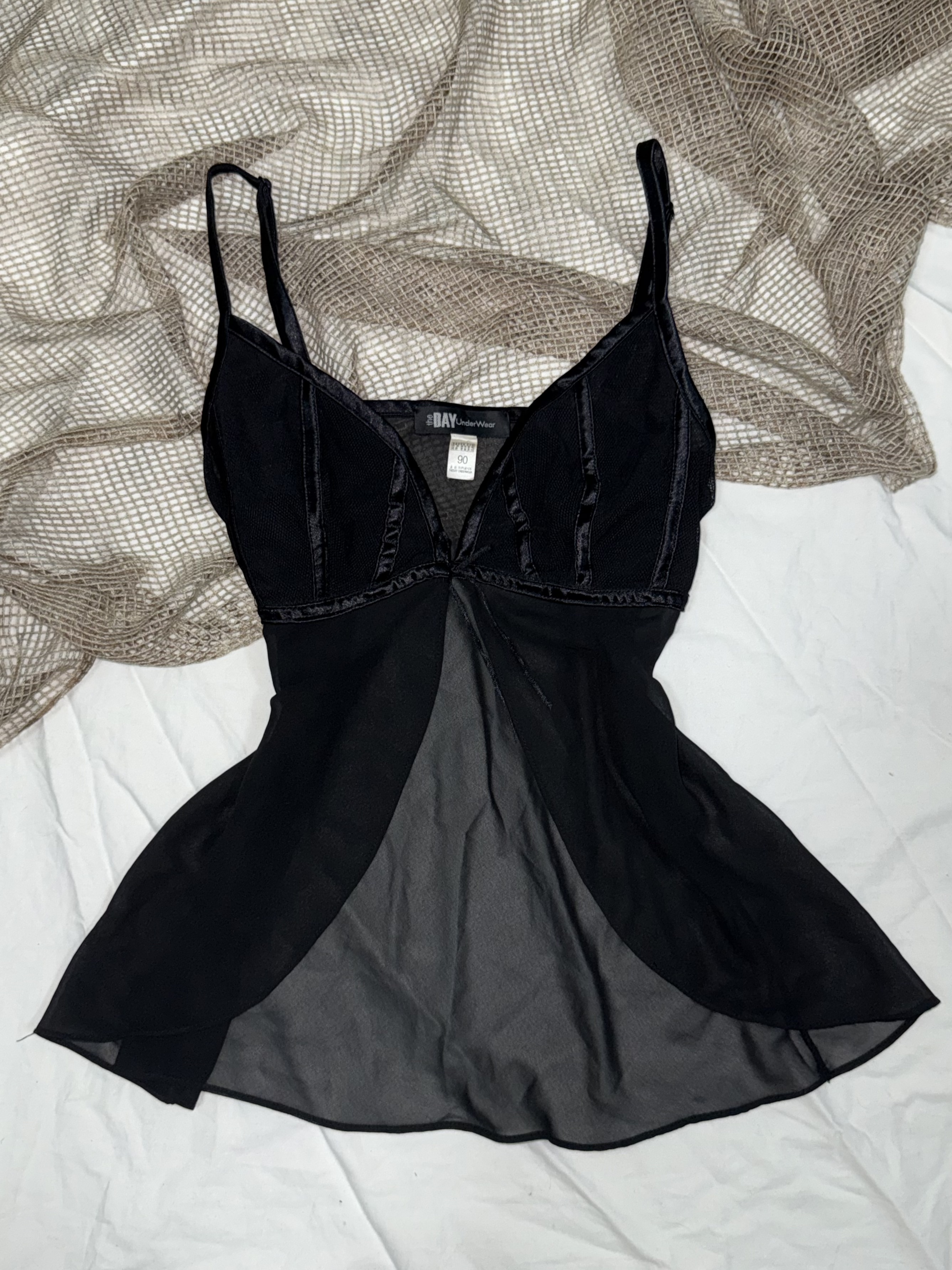 See-Through Mesh Tank Top With Delicate Straps