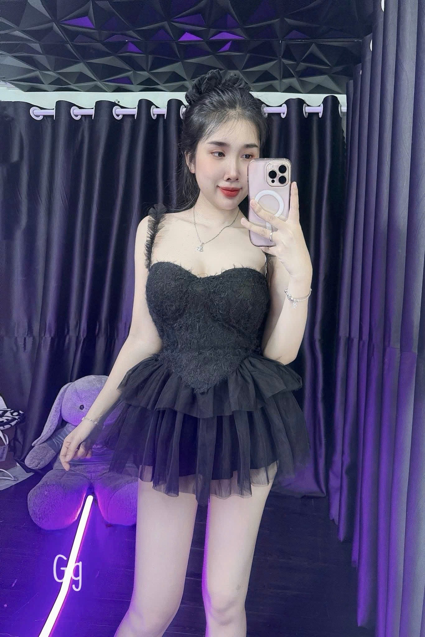 甜心領口多層薄紗派對套装