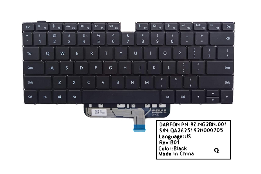 DSLA REPLACEMENT LAPTOP KEYBOARD Huawei MateBook D14 D15 BOH-WAQ9R WAQ9RP WAH9 WAH9P WAE9P WAP9R Backlit 9Z.NG2BN.001