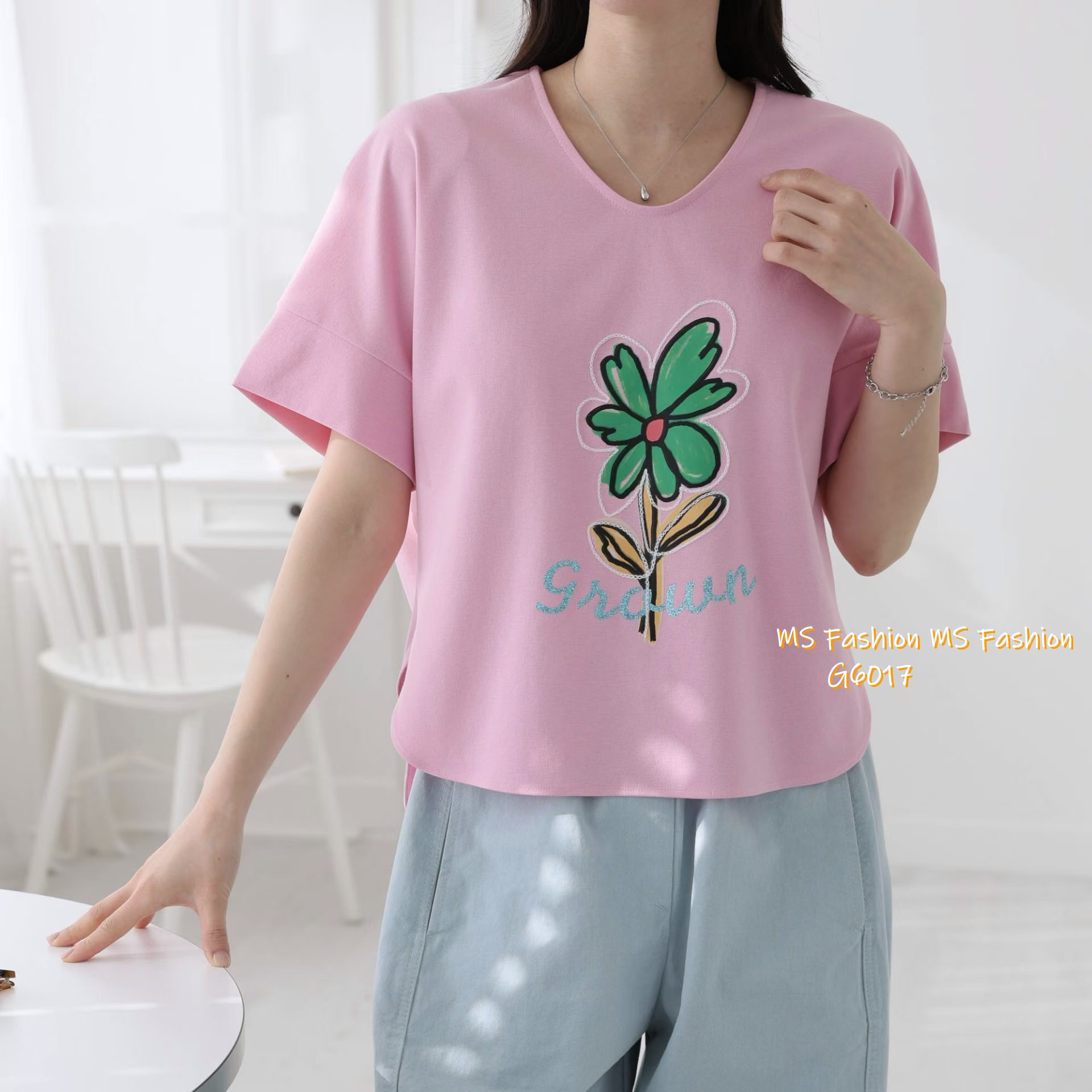 G6017 韓國🇰🇷靚色花花print top