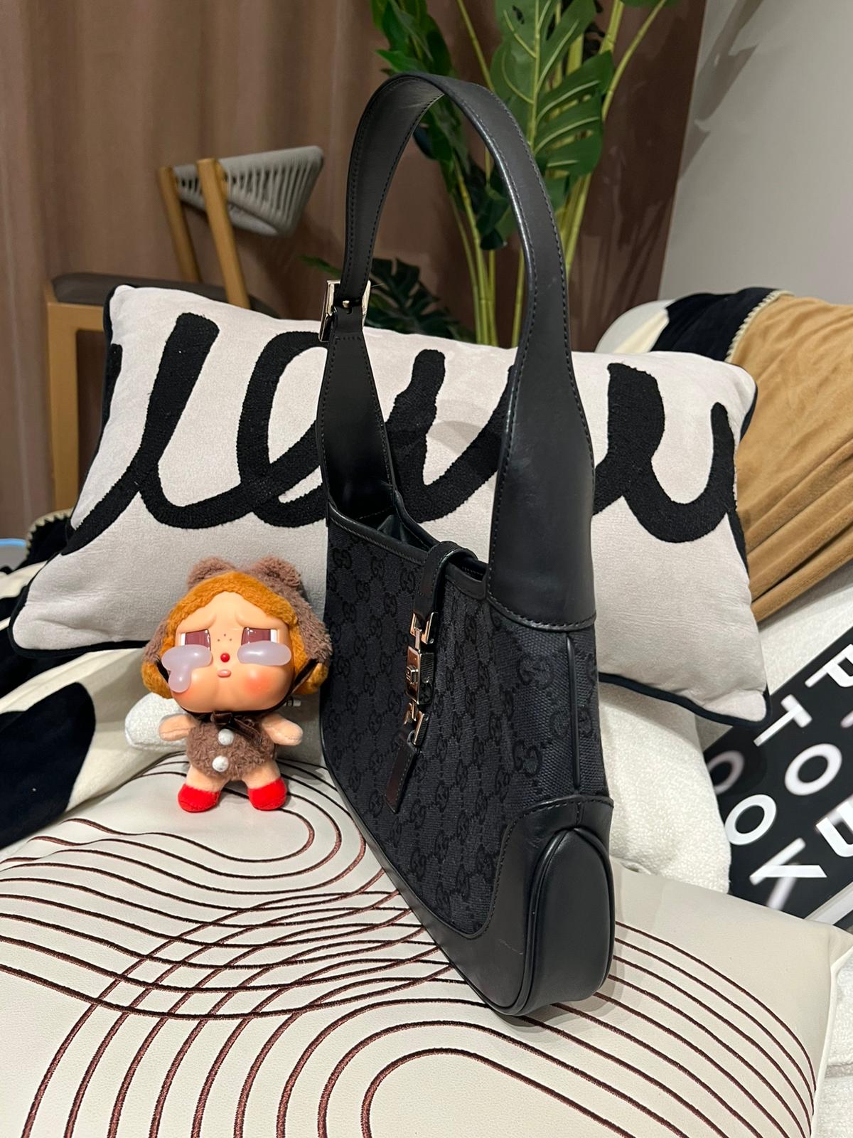 Gucci Jackie Shoulder Bag hobo noir 100%Authentic,95%new✅dust bag 