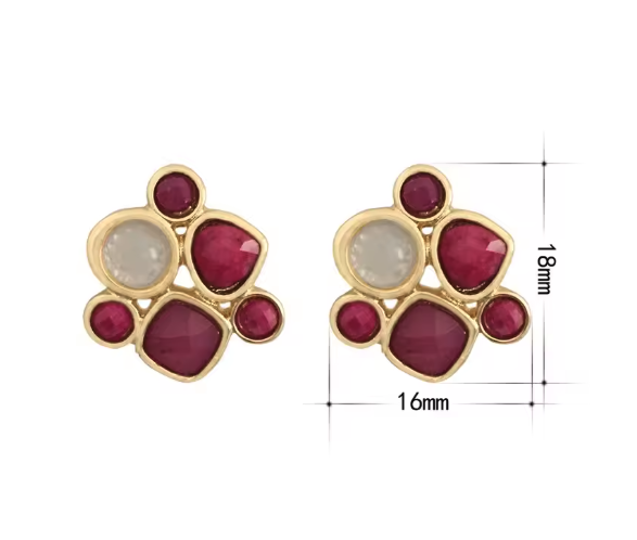 Gemstone Cluster Earrings