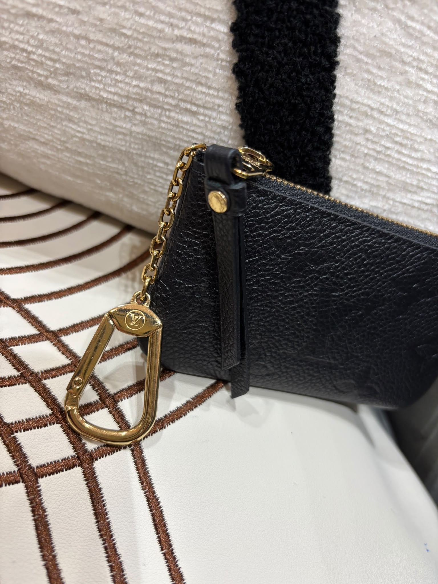 LV M80879 Key & Coin Case Calfskin Black 100%Authentic, 99%New ✅Dust bag✅Box