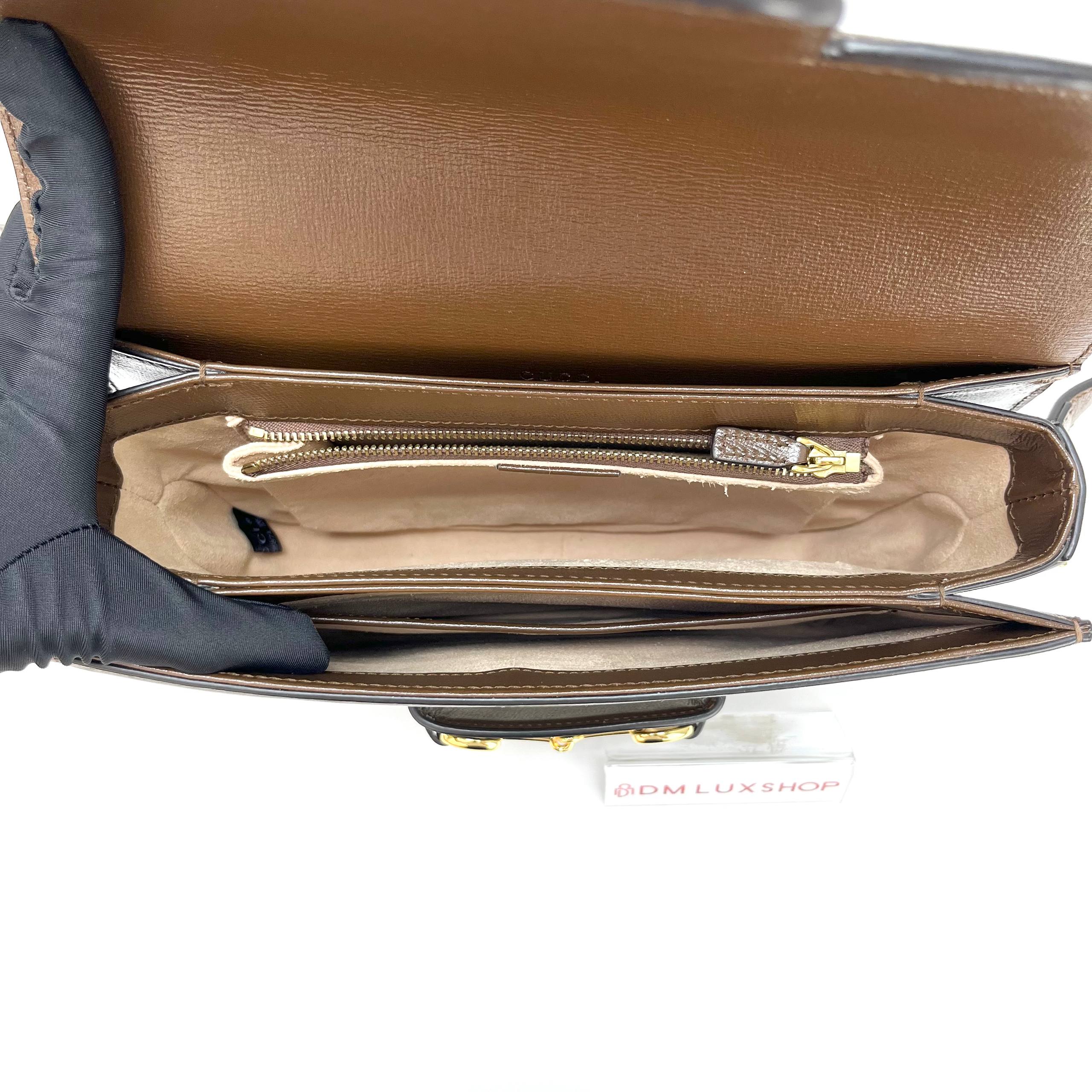 Gucci Horsebit 1955 Shoulder Bag Brown Medium GHW