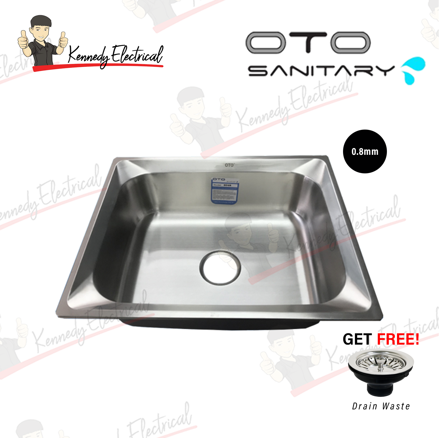 Otosani Stainless Steel Single Bowl Kitchen Sink (6048#) OTO6048
