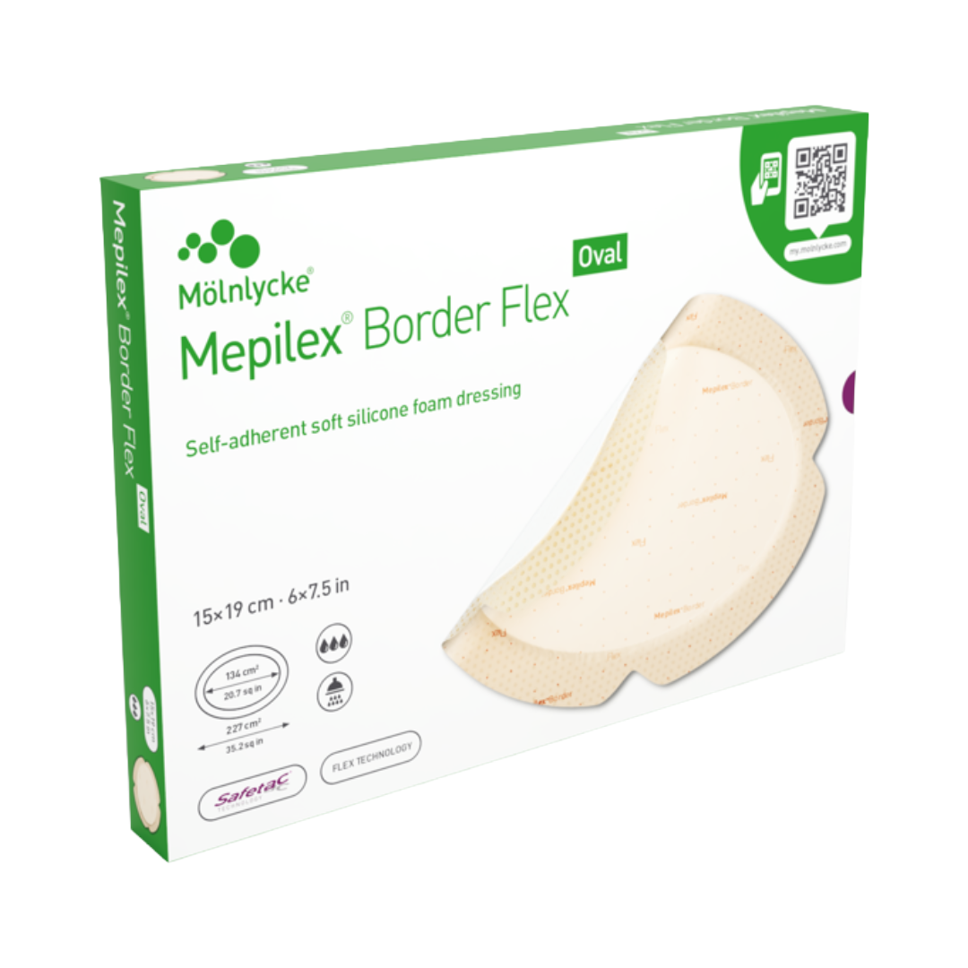 Molnlycke Mepilex Border Flex Oval 有邊型泡沫敷料貼