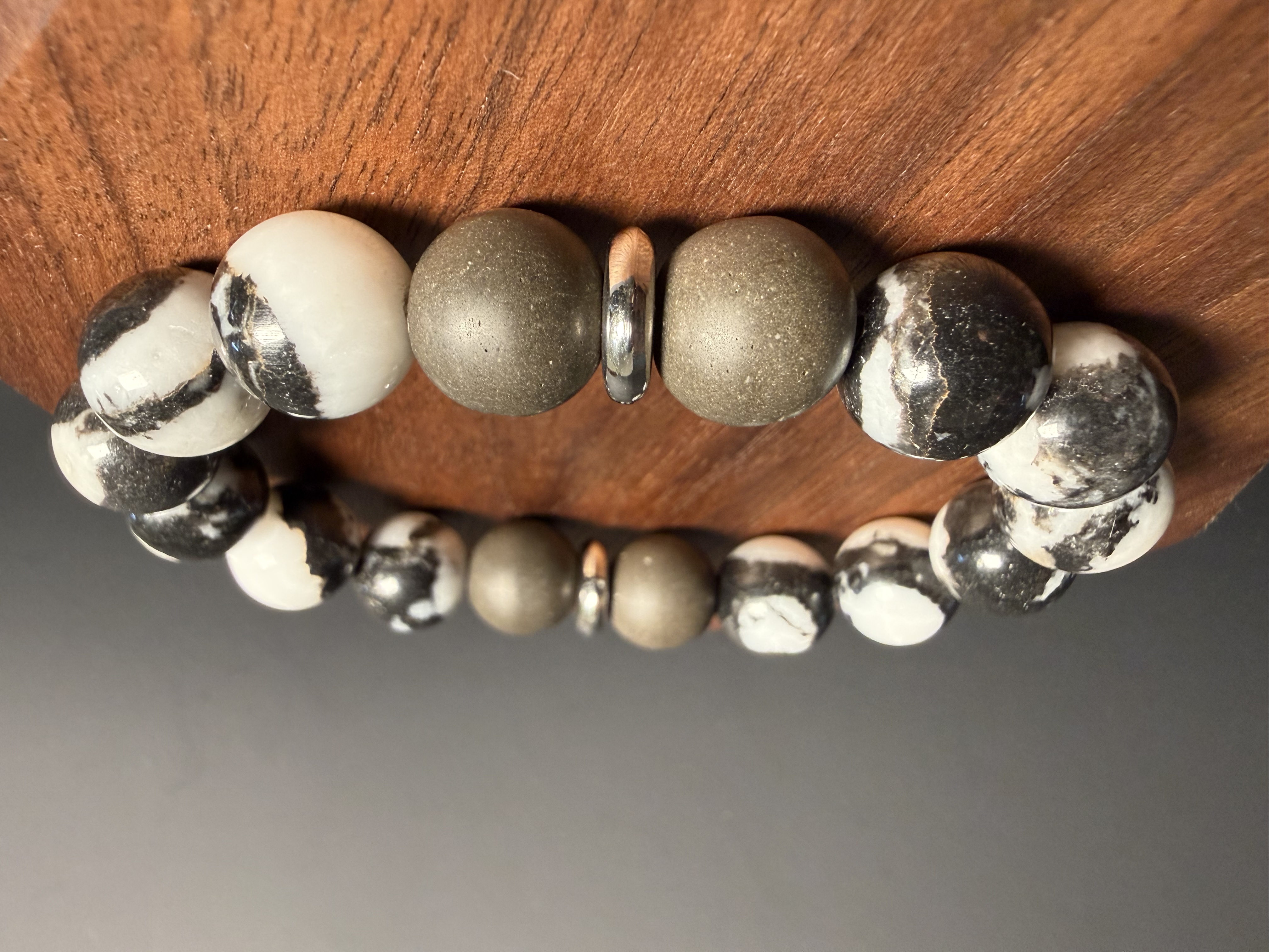 斑馬石x扁石手串 （11.5-12mm) (Option 1)