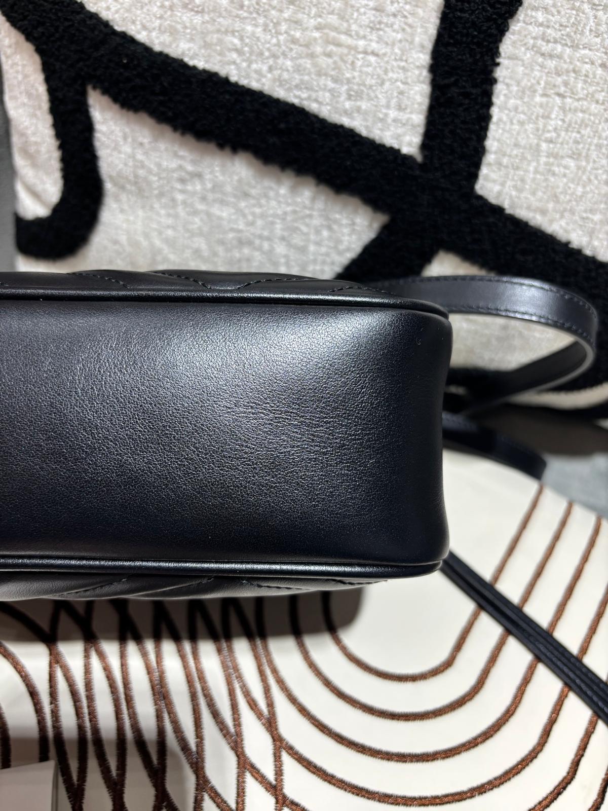 Gucci gg marmont camera bag 26cm 黑色牛皮金扣 100%Authentic, 98%new ✅Dust bag
