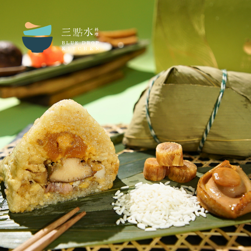 [三點水料理] 至尊鮑魚瑤柱蝦米鹹肉粽 450g