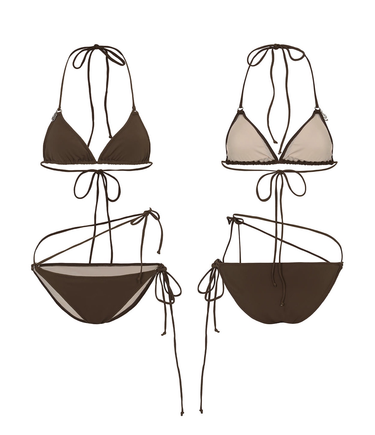 PAIN OR PLEASURE TINA STRING BIKINI SET brown