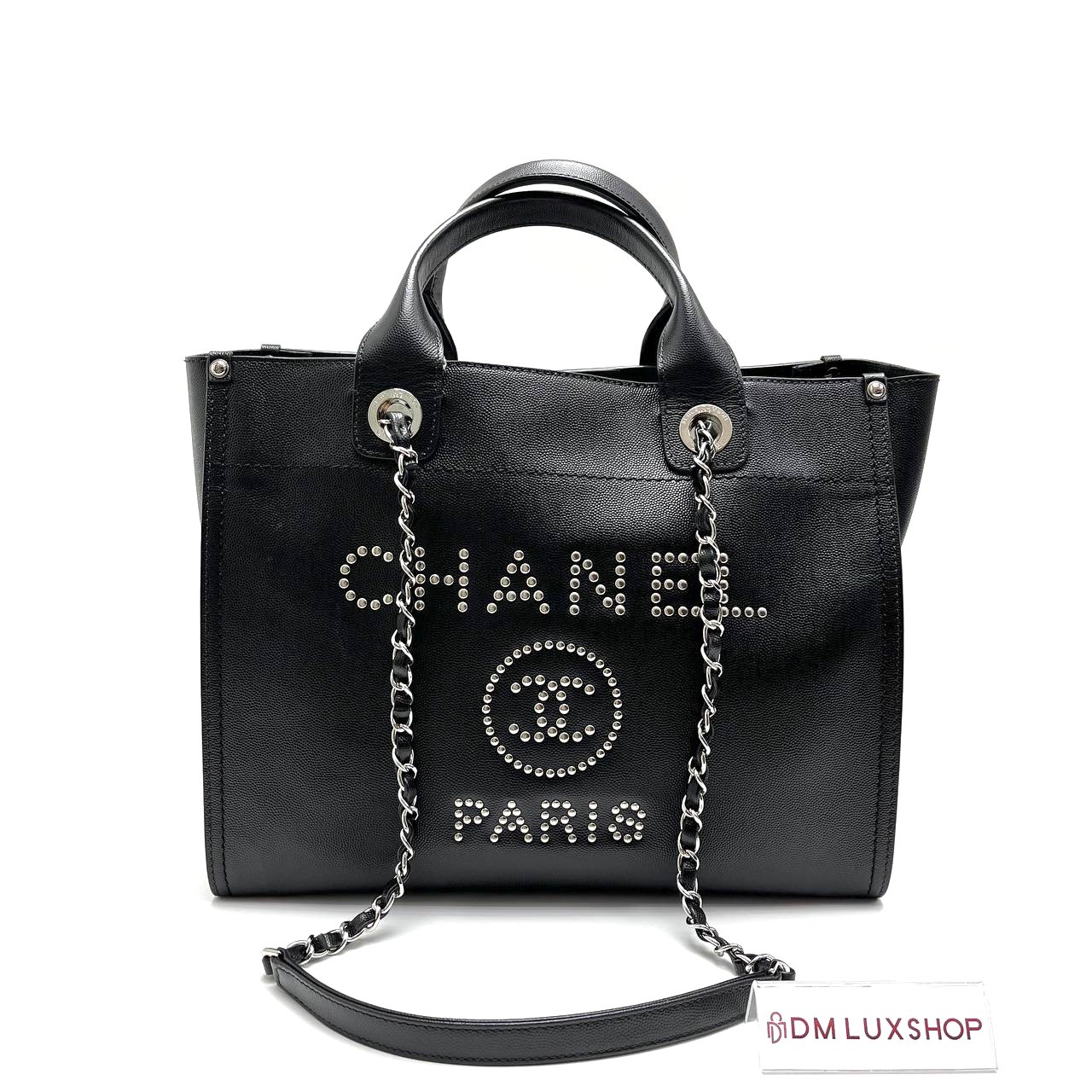 Chanel Black Caviar Deauville Tote (Serial 25)