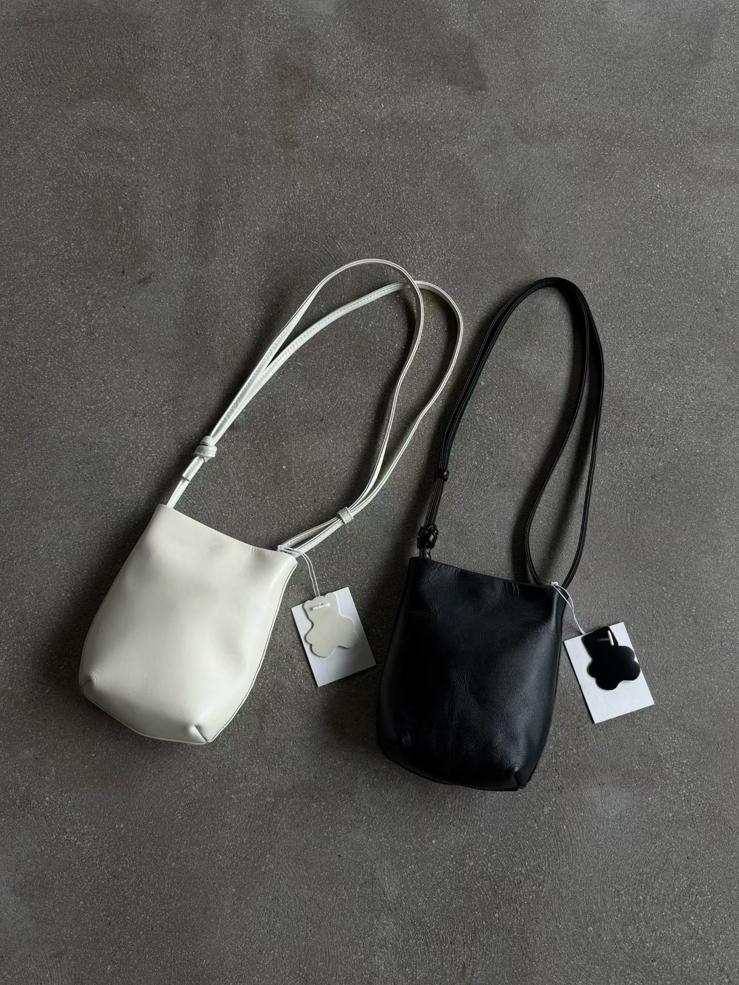 Mini leather knot bag