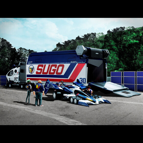 (預訂訂金 $300) (總價 $895) MegaHouse C.F.C. -HE- DX Cyber​​ Formula Collection -Heritage Edition- Sugolegerd 10V5000 & Super Asurada 01 Circuit Mode CFC -HE- DX 新世紀GPX 高智能方程式 菅生車隊運輸維修車 10V5000 & 超級雷神 01 Circuit Mode 套裝 (行版)