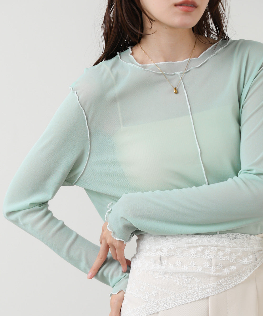 <JP> 內搭必備！輕薄柔和滾邊 Ruffles Top * 4色入 <預購>